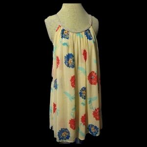 Charming Charlie, Dress, Mini, Swing, Sheer, Floral, Medium, Ladies, Yellow